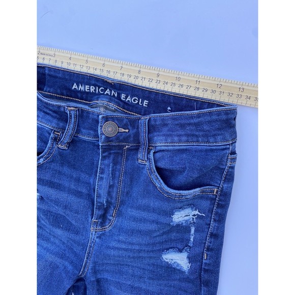 American Eagle Hi-Rise Jeggings Size 4 High Rise Skinny Jeans Stretch Cotton - Picture 3 of 11